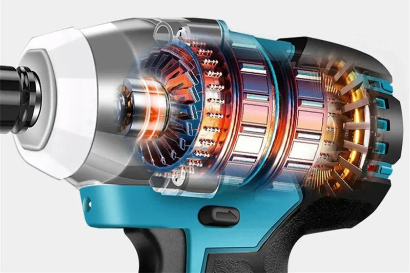 Llave Pistola De Impacto Inalámbrica + Kit Súper Completo con 2 Baterías